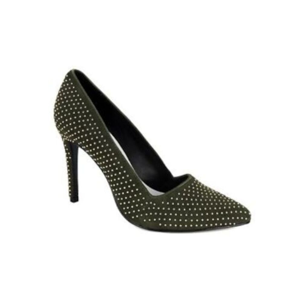 ALICE+OLIVIA Womens Green Dina Pointed Toe Stiletto Slip On Leather Pumps 36